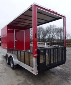 Enclosed Trailer 7' x 20' Red Hybrid Motorcycle Event Trailer -Cheap Concession Trailers Shop p1130094 small 1