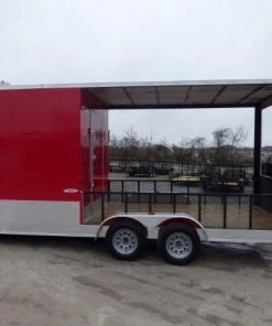 Enclosed Trailer 7' x 20' Red Hybrid Motorcycle Event Trailer -Cheap Concession Trailers Shop p1130095 small 1