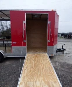 Enclosed Trailer 7' x 20' Red Hybrid Motorcycle Event Trailer -Cheap Concession Trailers Shop p1130098 small 1