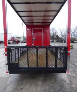 Enclosed Trailer 7' x 20' Red Hybrid Motorcycle Event Trailer -Cheap Concession Trailers Shop p1130104 small 1