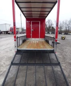 Enclosed Trailer 7' x 20' Red Hybrid Motorcycle Event Trailer -Cheap Concession Trailers Shop p1130105 small 1