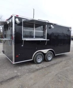 Concession Trailer 8.5' X 16' Black - Event Catering Concession -Cheap Concession Trailers Shop p1130114 small