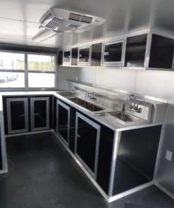 Concession Trailer 8.5' X 16' Black - Event Catering Concession -Cheap Concession Trailers Shop p1130128 small