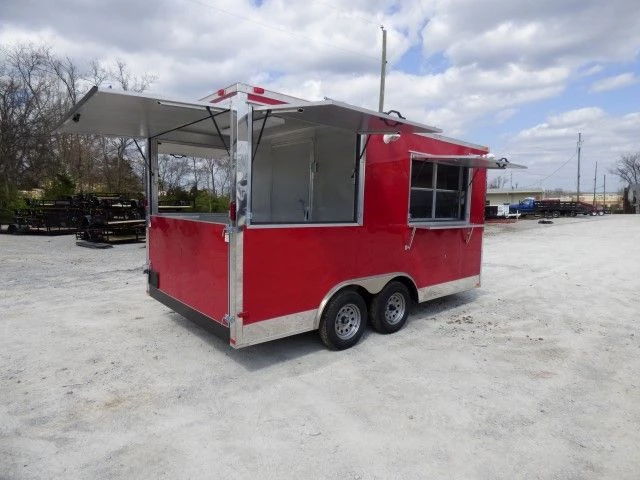 Concession Trailer 8.5' X 15' Red - Food Event Catering Concession 4 Concession Trailer 8.5' X 15' Red - Food Event Catering Concession - Image 4