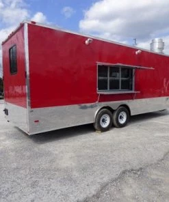 Concession Trailer 8.5' X 24' Red - Food Event Catering -Cheap Concession Trailers Shop p1130271 small