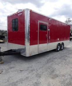 Concession Trailer 8.5' X 24' Red - Food Event Catering -Cheap Concession Trailers Shop p1130275 small