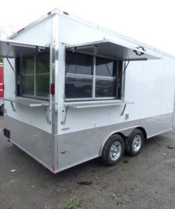 Concession Trailer 8.5' X 16' White - Food Event Catering -Cheap Concession Trailers Shop p1130704 small