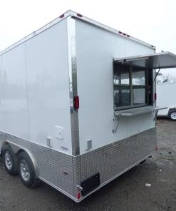 Concession Trailer 8.5' X 16' White - Food Event Catering -Cheap Concession Trailers Shop p1130705 small