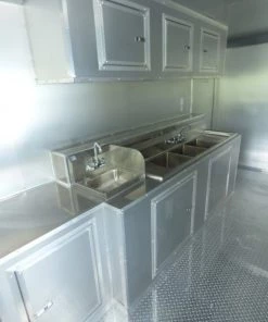 Concession Trailer 8.5' X 16' White - Food Event Catering -Cheap Concession Trailers Shop p1130718 small