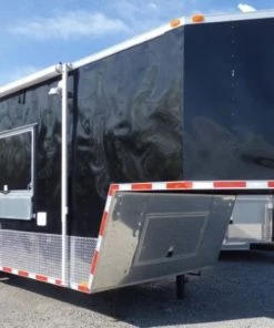 Concession Trailer 8.5' X 30' Black - BBQ Event and Catering