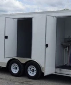 Concession Trailer 8.5 X 24 White Shower Trailer 103 Concession Trailer 8.5 X 24 White Shower Trailer -Cheap Concession Trailers Shop p1150284 small