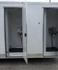 Concession Trailer 8.5 X 24 White Shower Trailer 114 Concession Trailer 8.5 X 24 White Shower Trailer -Cheap Concession Trailers Shop p1150299 small
