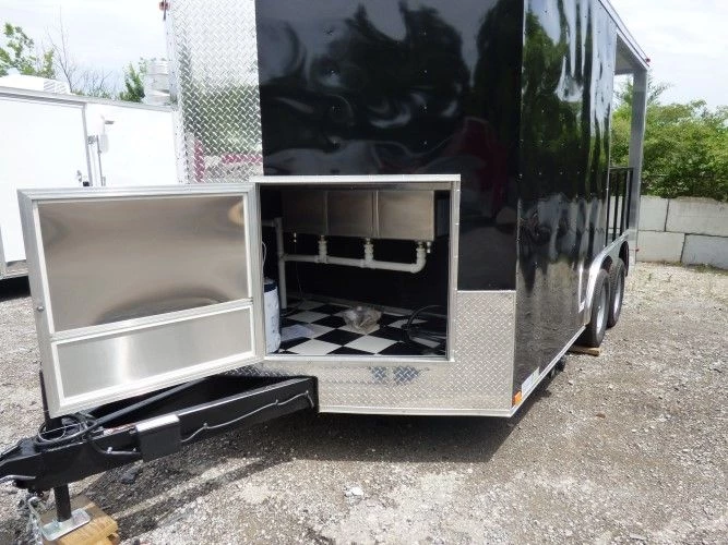8.5' x 14' Black Concession Food Trailer Catering Event 31 8.5' x 14' Black Concession Food Trailer Catering Event - Image 31