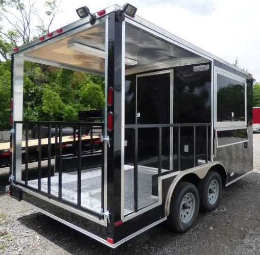 8.5' x 14' Black Concession Food Trailer Catering Event 6 8.5' x 14' Black Concession Food Trailer Catering Event - Image 6