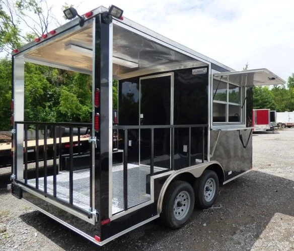 8.5' x 14' Black Concession Food Trailer Catering Event 24 8.5' x 14' Black Concession Food Trailer Catering Event - Image 24