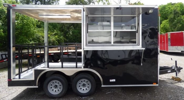 8.5' x 14' Black Concession Food Trailer Catering Event 33 8.5' x 14' Black Concession Food Trailer Catering Event - Image 33