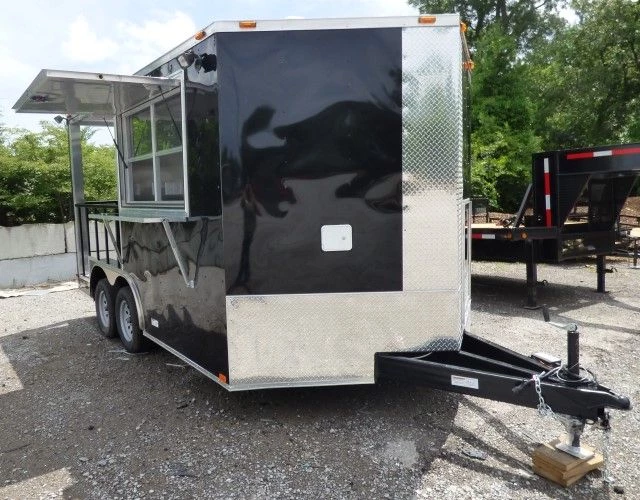 8.5' x 14' Black Concession Food Trailer Catering Event 37 8.5' x 14' Black Concession Food Trailer Catering Event - Image 37