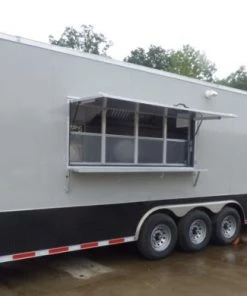8.5' x 40' Gray Gooseneck Event Catering Concession Food Trailer -Cheap Concession Trailers Shop p1150628 small