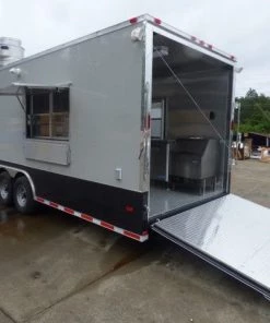 8.5' x 40' Grey Gooseneck Concession Food Trailer With Appliances -Cheap Concession Trailers Shop p1150631 small 1
