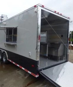 8.5' x 40' Grey Gooseneck Concession Food Trailer With Appliances -Cheap Concession Trailers Shop p1150634 small 1