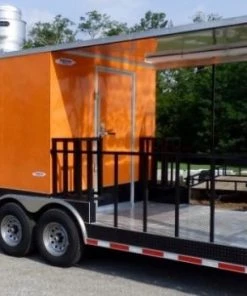 8.5' x 30' Concession Food Trailer Orange BBQ Catering Event Trailer -Cheap Concession Trailers Shop p1160113 1