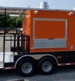 8.5' x 30' Concession Food Trailer Orange BBQ Catering Event Trailer -Cheap Concession Trailers Shop p1160115 1