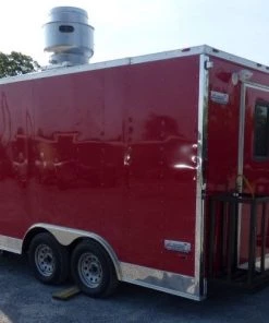 8.5' x 16' Concession Trailer Red Food With Appliances -Cheap Concession Trailers Shop p1160347 1