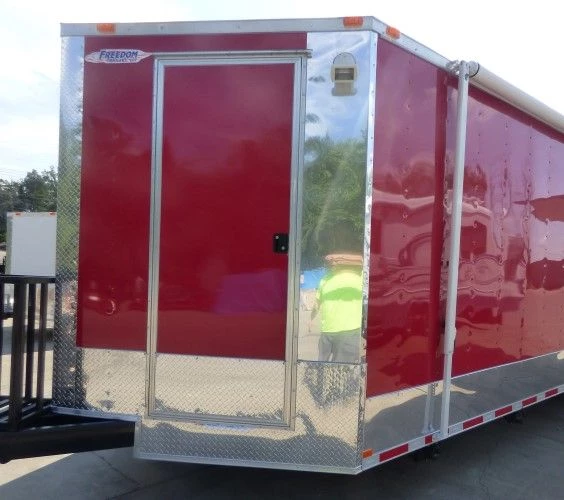 8.5' x 30' Concession Trailer Red Catering Event 2 8.5' x 30' Concession Trailer Red Catering Event - Image 2