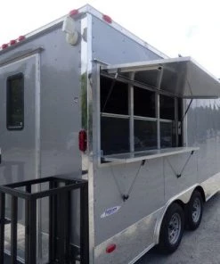 8.5' x 16' Concession Trailer Silver Frost Catering Event -Cheap Concession Trailers Shop p1170335