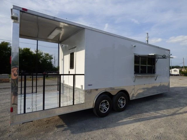 8.5' x 26' White Catering Event Concession Food Trailer 7 8.5' x 26' White Catering Event Concession Food Trailer - Image 7
