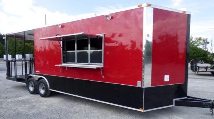 8.5' x 26' Concession Food Trailer Red Catering Event 36 8.5' x 26' Concession Food Trailer Red Catering Event - Image 36