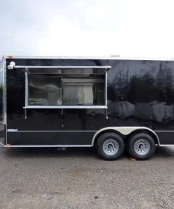 8.5' x 18' Black Catering Event Concession Food Trailer -Cheap Concession Trailers Shop p1180046 1