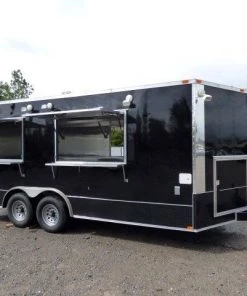 8.5' x 18' Black Catering Event Concession Food Trailer -Cheap Concession Trailers Shop p1180052 1