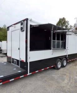 8.5' x 28' White Catering Event Trailer Concession Food Trailer -Cheap Concession Trailers Shop p1190142