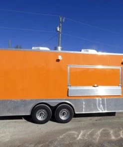 8.5' x 20' Orange Custom Event Catering Concession Food Trailer -Cheap Concession Trailers Shop p1190190 1