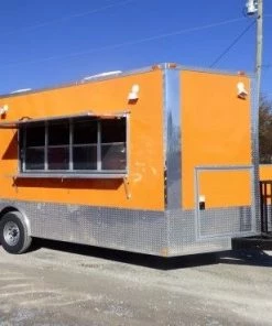 8.5' x 20' Orange Custom Event Catering Concession Food Trailer -Cheap Concession Trailers Shop p1190193 1