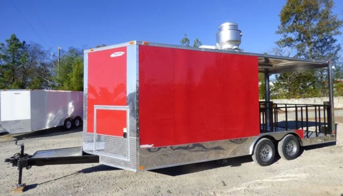 8.5' X 20' Red BBQ Event Catering Concession Food Trailer 2 8.5' X 20' Red BBQ Event Catering Concession Food Trailer - Image 2