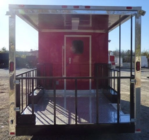 8.5' X 20' Red BBQ Event Catering Concession Food Trailer 3 8.5' X 20' Red BBQ Event Catering Concession Food Trailer - Image 3