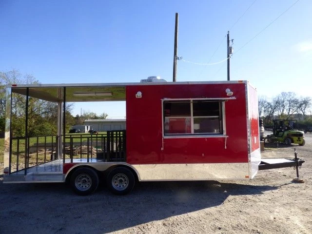 8.5' X 20' Red BBQ Event Catering Concession Food Trailer 12 8.5' X 20' Red BBQ Event Catering Concession Food Trailer - Image 12