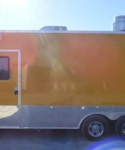 8.5' x 22' Yellow Concession Food Trailer With Appliances -Cheap Concession Trailers Shop p1200154 1