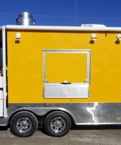 8.5' x 22' Yellow Concession Food Trailer With Appliances -Cheap Concession Trailers Shop p1200160 1