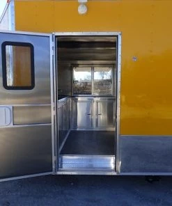 8.5' x 22' Yellow Concession Food Trailer With Appliances -Cheap Concession Trailers Shop p1200169 1
