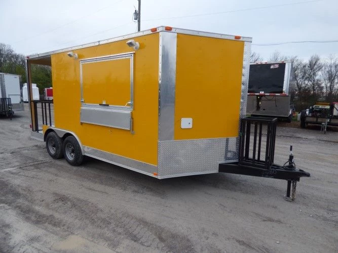 8.5' x 16' Concession Food Trailer Yellow Event Catering 6 8.5' x 16' Concession Food Trailer Yellow Event Catering - Image 6