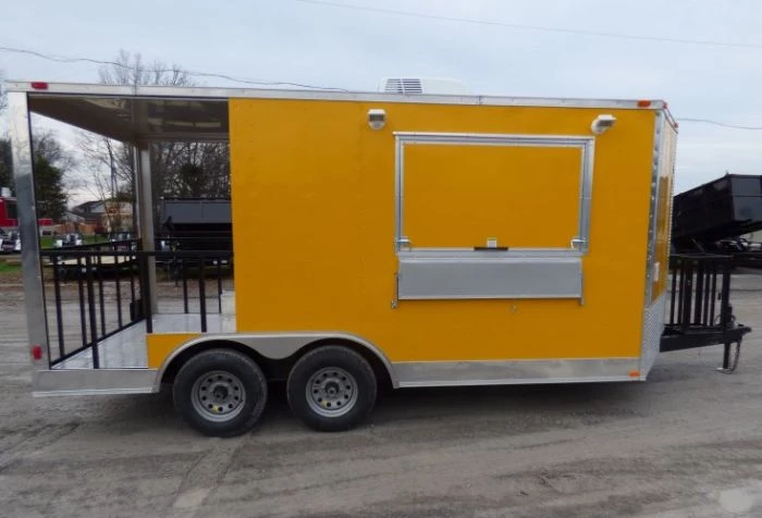 8.5' x 16' Concession Food Trailer Yellow Event Catering 10 8.5' x 16' Concession Food Trailer Yellow Event Catering - Image 10
