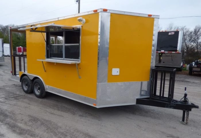 8.5' x 16' Concession Food Trailer Yellow Event Catering 19 8.5' x 16' Concession Food Trailer Yellow Event Catering - Image 19