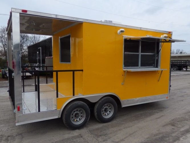 8.5' x 16' Concession Food Trailer Yellow Event Catering 22 8.5' x 16' Concession Food Trailer Yellow Event Catering - Image 22