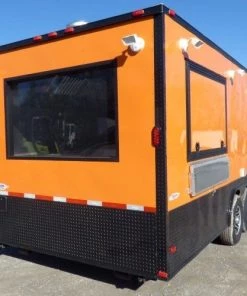 8.5' x 26' Concession Food Trailer Orange Event Catering -Cheap Concession Trailers Shop p1200802