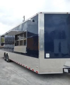 8.5' x 28' Concession Food Trailer Blue -Cheap Concession Trailers Shop p1300203