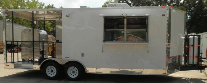 Concession Trailer 8.5'x20' White - BBQ Smoker Vending Concession 4 Concession Trailer 8.5'x20' White - BBQ Smoker Vending Concession - Image 4