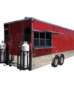 8.5' x 24' Red Concession Food Trailer With Appliances